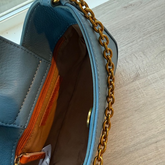 HOBO **NEW** Darcy Crossbody Polished Leather Biscayne Blue NWT - Picture 4 of 6